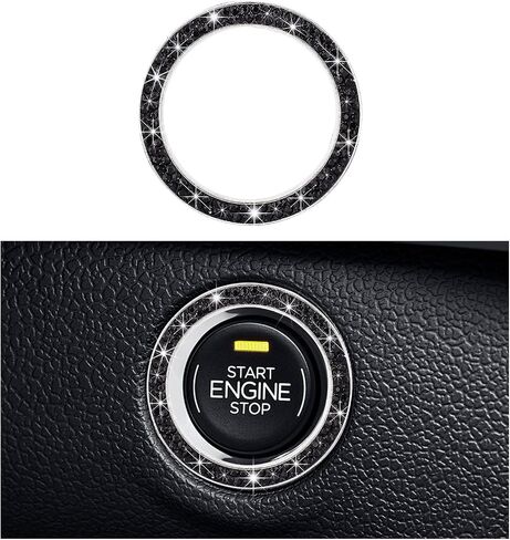 محرك Car Bling Start Ring Musion ، ملصق غطاء زر بدء التشغيل التلقائي للدفع التلقائي ، حلقة مفتاح الإشعال الزخرفية لمعظم السيارات ، إكسسوارات السيارات (الوردي ، جهاز كمبيوتر واحد) in Saudi Arabia