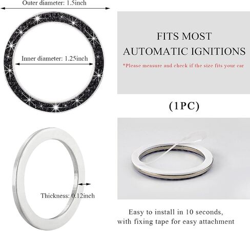 محرك Car Bling Start Ring Musion ، ملصق غطاء زر بدء التشغيل التلقائي للدفع التلقائي ، حلقة مفتاح الإشعال الزخرفية لمعظم السيارات ، إكسسوارات السيارات (الوردي ، جهاز كمبيوتر واحد) in Saudi Arabia