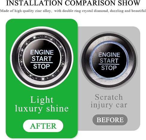 محرك Car Bling Start Ring Musion ، ملصق غطاء زر بدء التشغيل التلقائي للدفع التلقائي ، حلقة مفتاح الإشعال الزخرفية لمعظم السيارات ، إكسسوارات السيارات (الوردي ، جهاز كمبيوتر واحد) in Saudi Arabia