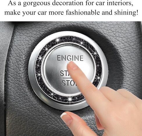 محرك Car Bling Start Ring Musion ، ملصق غطاء زر بدء التشغيل التلقائي للدفع التلقائي ، حلقة مفتاح الإشعال الزخرفية لمعظم السيارات ، إكسسوارات السيارات (الوردي ، جهاز كمبيوتر واحد) in Saudi Arabia