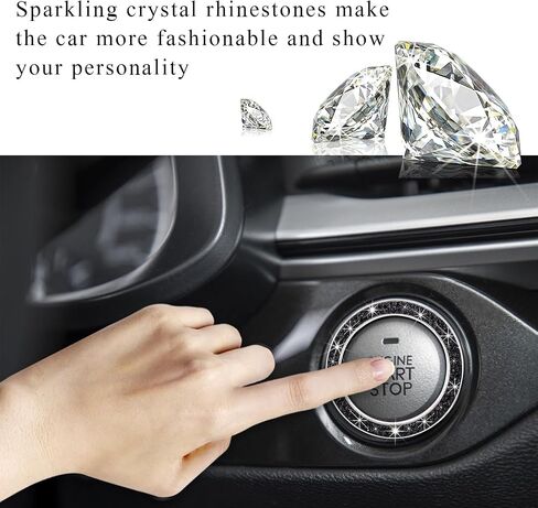 محرك Car Bling Start Ring Musion ، ملصق غطاء زر بدء التشغيل التلقائي للدفع التلقائي ، حلقة مفتاح الإشعال الزخرفية لمعظم السيارات ، إكسسوارات السيارات (الوردي ، جهاز كمبيوتر واحد) in Saudi Arabia