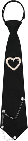 Ties for Women, Womens Tie with Punk Chain Adjustable Pre-Tied Necktie for Girls Boys Party School Uniform Shirt Suit in Saudi Arabia