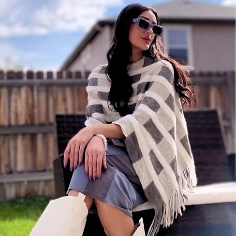 Chic Cardigan Bohemian Poncho | Soft and Comfortable Lightweight Cardigan Poncho | Cute and Stylish Shawl in Kuwait