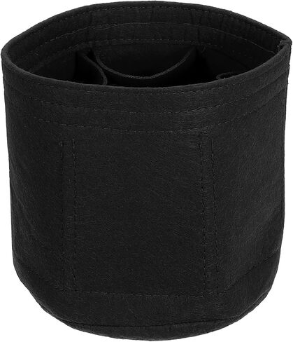 uxcell Purse Organizer Insert, Portable Felt Organizer Bags Round Multiple Compartments Purse Liner for Bucket Bag, Domed Satchel, Tote Bag, Handbag Shaper (8" x 4" x 5.5", Black) in Kuwait
