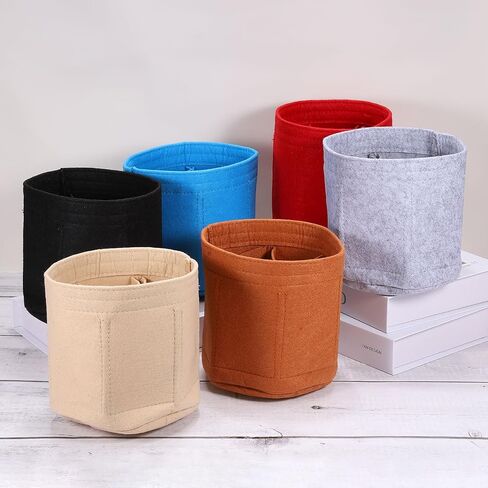 uxcell Purse Organizer Insert, Portable Felt Organizer Bags Round Multiple Compartments Purse Liner for Bucket Bag, Domed Satchel, Tote Bag, Handbag Shaper (8" x 4" x 5.5", Black) in Kuwait