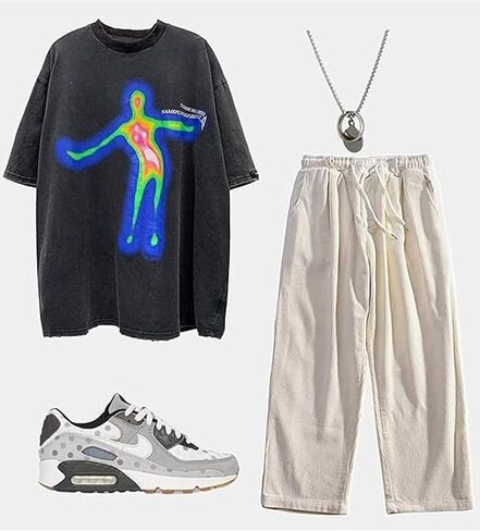 Aelfric Eden Mens Corduroy Vintage Cargo Prasspants طويلة الصلبة مرنة الخصر غير الرسمي Hip Hop Wide Streetwear in Kuwait