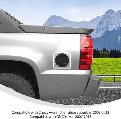 Linskip Gas Tank Cap Cover Compatible with Chevy Avalanche Suburban Tahoe & GMC Yukon 2007-2013, Fuel Filler Door Cover, Interior Accessories(Black) in Kuwait