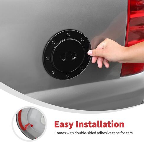 Linskip Gas Tank Cap Cover Compatible with Chevy Avalanche Suburban Tahoe & GMC Yukon 2007-2013, Fuel Filler Door Cover, Interior Accessories(Black) in Kuwait