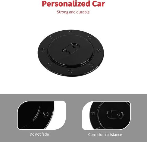Linskip Gas Tank Cap Cover Compatible with Chevy Avalanche Suburban Tahoe & GMC Yukon 2007-2013, Fuel Filler Door Cover, Interior Accessories(Black) in Kuwait