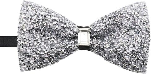 Rhinestone Bow Tie for Men Pre-tied Adjustable Bowtie, Sparkly Men's Bow Ties for Wedding Party Banquet Prom in Saudi Arabia