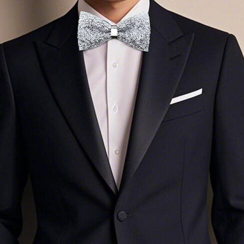 Rhinestone Bow Tie for Men Pre-tied Adjustable Bowtie, Sparkly Men's Bow Ties for Wedding Party Banquet Prom in Saudi Arabia