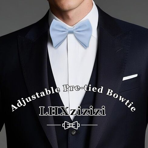Oversized Bow Ties for Men, Satin Pre-Tied Bowties Clip on Big Mens Bow Tie for Tuxedo Vest Wedding Party Banquet in Saudi Arabia