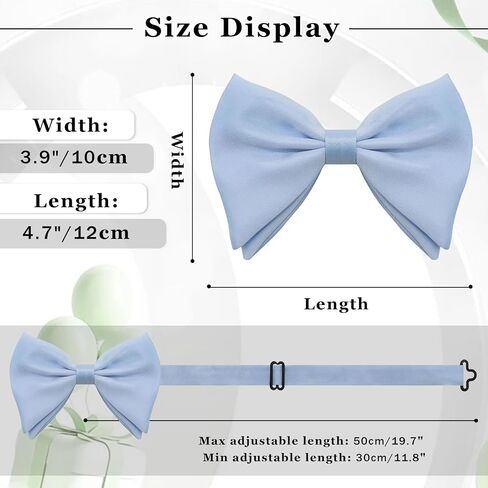 Oversized Bow Ties for Men, Satin Pre-Tied Bowties Clip on Big Mens Bow Tie for Tuxedo Vest Wedding Party Banquet in Saudi Arabia