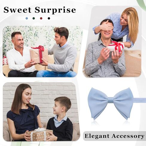 Oversized Bow Ties for Men, Satin Pre-Tied Bowties Clip on Big Mens Bow Tie for Tuxedo Vest Wedding Party Banquet in Saudi Arabia