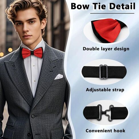 Bow Ties for Men, Bowties Men Adjustable Men's Pre-tied Bow Tie for Wedding Party School Leisure Graduation Banquet in Saudi Arabia