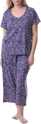 Karen Neuburger Women's Plus Size Henley Short-Sleeve Top and Capri Pant Pajama Set in Saudi Arabia