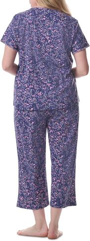 Karen Neuburger Women's Plus Size Henley Short-Sleeve Top and Capri Pant Pajama Set in Saudi Arabia