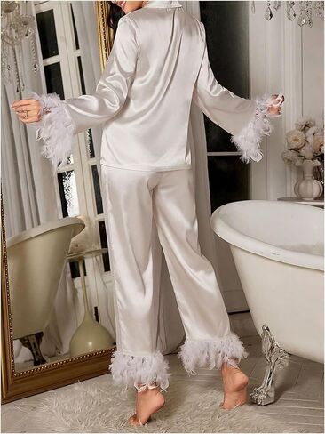 Verdusa Women's 2 قطعة Pajama Set Faux Fur Bunt in Saudi Arabia