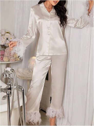 Verdusa Women's 2 قطعة Pajama Set Faux Fur Bunt in Saudi Arabia