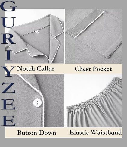 Men Pajamas Set Short Sleeve Sleepwear Button Down Loungewear 2 PCS Modal Sets with Pockets in Kuwait