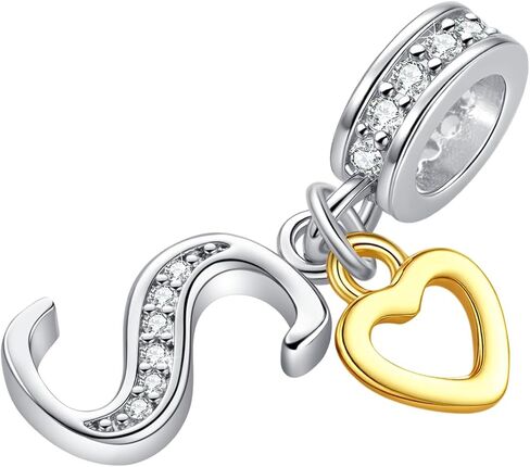 القلب يتدلى سحر حرف A-Z الأولي المتوافق مع أساور Pandora Charm للنساء القلادة الأبجدية in Kuwait