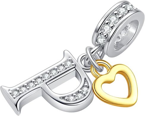 القلب يتدلى سحر حرف A-Z الأولي المتوافق مع أساور Pandora Charm للنساء القلادة الأبجدية in Kuwait