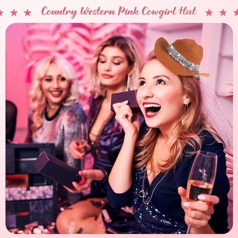 Zeyune 6 Inch Cowboy Hat Haw Clip مع Rhinestons Cowgirl Mini Hat Small Hat Clip for Disco Western Party Decoration in Kuwait