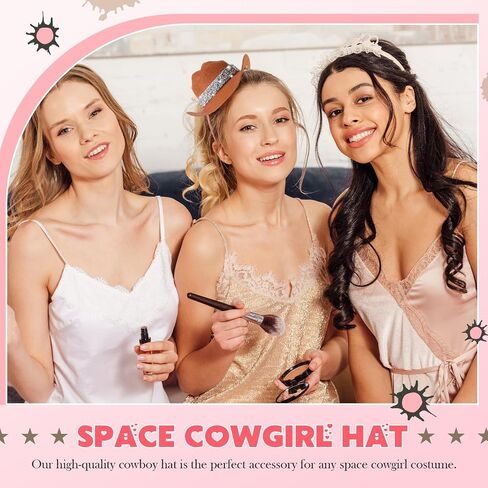 Zeyune 6 Inch Cowboy Hat Haw Clip مع Rhinestons Cowgirl Mini Hat Small Hat Clip for Disco Western Party Decoration in Kuwait