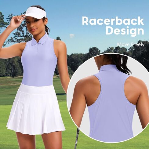 قميص Joygirl Womens Golf Sirtless Polo Racerback Racerback Collared Tennis lears up Quick Dry Dry Dry Tank Tops in Kuwait
