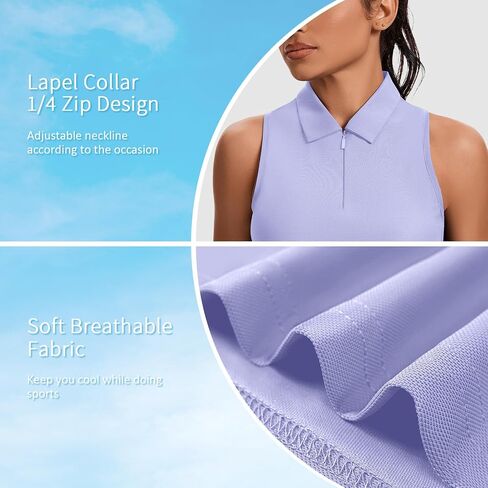 قميص Joygirl Womens Golf Sirtless Polo Racerback Racerback Collared Tennis lears up Quick Dry Dry Dry Tank Tops in Kuwait