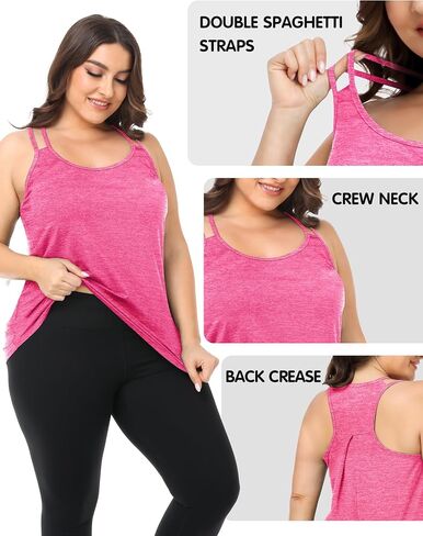 FOREYOND Women's Plus Size Workout Tank Tops Racerback Loose Fit Sport Athletic Tops Yoga Running Summer Shirts in Kuwait