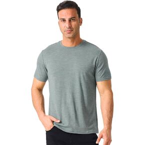 Merino Protect 100 ٪ Merino Wool T-Shirt for Men Short Sleve Slim Fit Undershirt قميص Tee Lightweight Tee Teae للتنزه في السفر (زائد كبيرة)