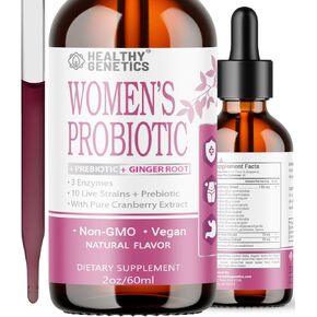 البروبيوتيك السائل للنساء | prebiotic + التوت البري + البروبيوتيك لصحة الجهاز الهضمي | Probiotic Acidophilus | الألبان الحرة | نباتي | غير GMO | الخالية من الغلوتين | 30 حصص