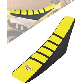 JFG RACING Dirt Bike Seat Cover,Motorcycle Cushion with Non-Slip Rubber Striped for RM85 2002-2017 - Yellow