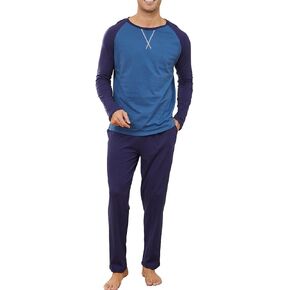 Men's Pajama Sets Cotton Mens Pjs Sets Long Sleeve Shirts and Pants Sleepwear Lightweight Soft Loungewear