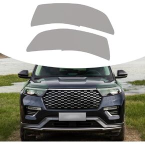 Bilisin متوافق مع أغلفة لفة الحماية من مصباح المصباح الأمامي للسيارات لفورد Explorer 2020 2021 2022 Light Black