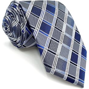 علاقات S & W Shlax & Wing للرجال Necktie الأزرق والرمادي المتقلب لبدلة العمل