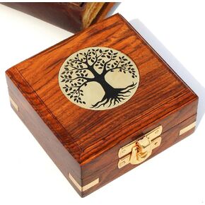 VROX 3" Artisan Handmade Wooden Jewellery Box Hand Carved Keepsake Storage Box Indian Rosewood Antique Box