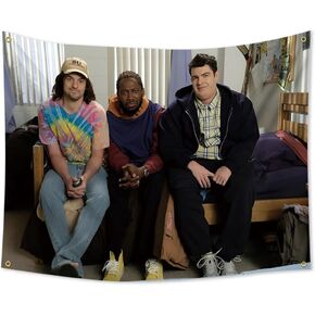 DecrPlus New Girl Tapestry Nick Schmidt and Winston TV Tapestry (Duplex Printing, Bright & Vibrant 150D Polyester, Brass Grommet Design)