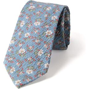 فكرة الربيع الملح للرجال يتقلص Seersucker Cotton Cotton Print Necktie