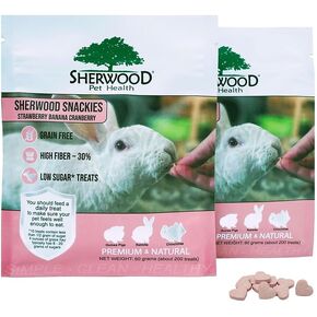 Sherwood Pet Health الفراولة والموز والتوت البري يعامل للأرانب وخنازير غينيا والشينشيلا. قليل السكر وخالي من الحبوب.
