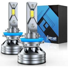 Fahren H11 H9 H8 المصباح الكهربائي ، جديد وترقية Ultra-Bright 6500k أبيض ، سهل التثبيت IP68 لمبة الضباب المضاد للماء ، حزمة 2