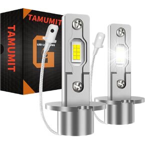 Latest Upgraded H3 Bulb, 6500K White 20000LM Super Bright, 1:1 Size, CSP Chips H3 Fog Lights, No Adapter Required Easy Install, H3 Bulbs Non-polarity, H3 High and Low Beam,Pack of 2 (H3)