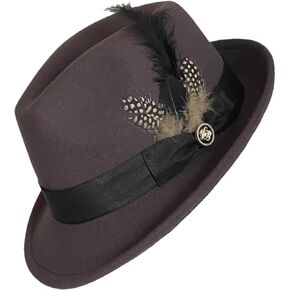 L'Ouve Women Vintage Wool Felt Flower Ducl Cloche Bowler Hat Church Curch Wedder Wedder Hat Winter Winter Fedoras 2024