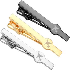 Tie Clips for Men Black Gold Silver 3Pcs Tie Bar Clip Set Personalized Gifts