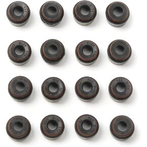16pcs 6mm صمام الأختام الجذعية مجموعة صمامات الجذعية أختام زيت الجذعية 0000534658 متوافقة مع Infiniti Jeep Wrangler Porsche 911 Cayenne Dodge Challenger Coupe 3.6 Brabus 38S 35MR 60S