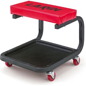 Larin LRS-4 Rolling Mechanic Stool with Tool Tray – Padded Seat, 250 lb Capacity, Heavy-Duty Steel Frame, for Garage, Shop & DIY Projects