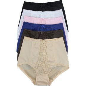 ToBeInStyle Women's 6 Pack High-Waisted Briefs in Multiple Styles