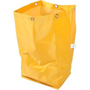 Janitorial Cart Bag - Canvas Conical Waste Bag - Yellow - 10883.26 cc - Heavy Duty & Leak Resistant - 1 Pack