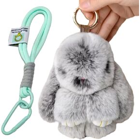 سلسلة مفاتيح Bunnylulu Plush - سلسلة مفاتيح أرنب ناعمة ناعمة للنساء